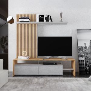 ХОЛНА ГАРНИТУРА NEO В ЦВЯТ ДЪБ-СИВ 190X40X200СМ