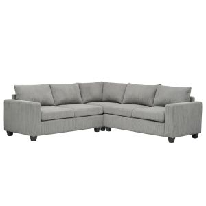 ЪГЛОВ ДИВАН CALDER HM3286.01 СИВ ПЛАТ 254X254X90 (СЕДАЛКА)X91ВСМ.