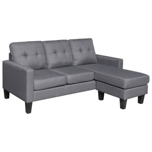 ЪГЛОВ ДИВАН ОБРЪЩАЩ СЕ ЪГЪЛ MEGGY HM3297.01 СИВ ПЛАТ 184.5X129X86ВСМ.