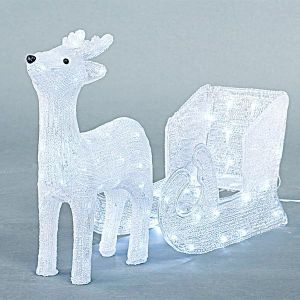 АКРИЛЕН ЕЛЕН С КАРЕТА, 31V, 100 БЕЛИ LED, С АДАПТЕР, АДАПТЕР 500СМ, 35X17X47, 47X22X29СМ, IP44