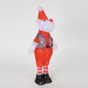 АКРИЛЕН ЕЛЕН ЧЕРВЕНО-БЯЛ, 3,5V АДАПТЕР, 40 БЕЛИ LED, КАБЕЛ 5М, 22,5X15X50СМ, IP44