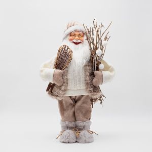 ДЯДО КОЛЕДА, С БЕЖОВА КОЖА И КЪНКИ ЗА ЛЕД, 45 СМ
