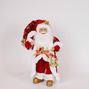 ДЯДО КОЛЕДА, С ЧЕРВЕНИ МАСКАРАДНИ ДРЕХИ, 45 СМ