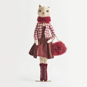 КАДИФЕНА Г-ЖА КОТКА, ЧЕРВЕНО И БЯЛО, 11X35СМ
