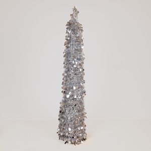 КОНУС С ПАЙЕТИ, СРЕБЪРЕН, СГЪВАЕМ 150 СМ