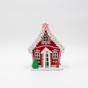 КЪЩА ОТ ХАРТИЯ, ЧЕРВЕНА С ДЖИНДЖИФИЛОВА БИСКВИТКА, СВЕТЛЕНА, 12,5X10,5X16СМ