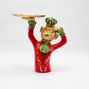 МАЙМУНКА С ПЛАТО, ЧЕРВЕНА, ПОЛИРЕЗИН, 27.5X27.2 СМ