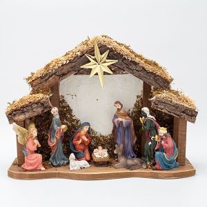 РОЖДЕСТВОС 9 ФИГУРИ И ВИТЛЕЕМСКА ЗВЕЗДА, 35X12X25 СМ