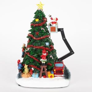 СВЕТЕЩА ЕЛХА С ДЯДО МЯСО С МУЗИКА И ДВИЖЕНИЕ, АДАПТЕР, 23.3X19X32СМ