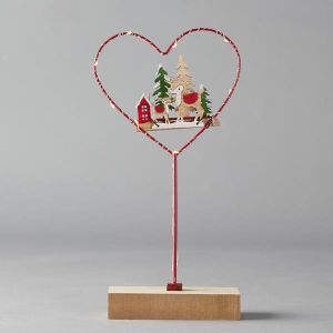 СВЕТЕЩО МЕТАЛНО СЪРЦЕ, С БАТЕРИЯ, 14.5*4.5*30.5 СМ, IP20