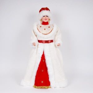 СНЕЖНАТА КРАЛИЦА, С БЕЛИ И ЧЕРВЕНИ ДРЕХИ, 80 СМ