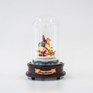 СТЪКЛЕН КУПОЛ, С КОН И ДЕТЕ , LED, С МУЗИКА И ДВИЖЕНИЕ, 13,5X13,5X20СМ