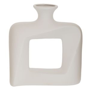 БЯЛА КЕРАМИЧНА ВАЗА 21X7X23 СМ