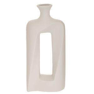 БЯЛА КЕРАМИЧНА ВАЗА D15X7X31 СМ