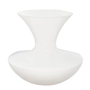 БЯЛА СТЪКЛЕНА ВАЗА D22X20 СМ