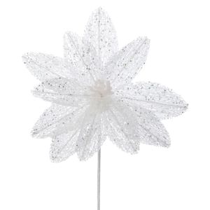 БЯЛО БЛЕСТЯЩО СТЪБЛО НА КОЛЕДНАТА ЗВЕЗДА 60 СМ