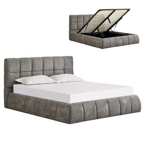 ДВОЙНО ЛЕГЛО EDDY HM731.01 СИВО БУКЛЕТ &amp; МЯСТО ЗА СЪХРАНЕНИЕ-МАТРАК 160X200СМ.