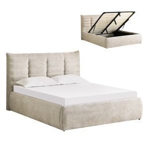 ДВОЙНО ЛЕГЛО САНДРА HM732.03 БЕЖОВ ПЛАТ И МЯСТО ЗА СЪХРАНЕНИЕ - МАТРАК 160X200СМ.