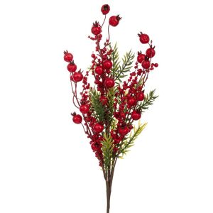 ДЕКОРАТИВЕН ЗЕЛЕН КЛОН С ЧЕРВЕНИ ПЛОДОВЕ 75 СМ