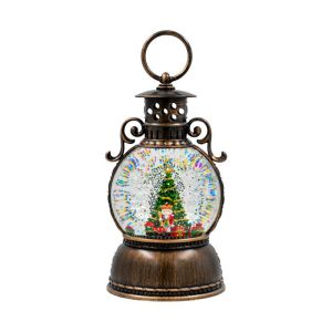 ДЕКОРАТИВЕН КОЛЕДЕН ФЕНЕР FL2112 ВЪРТЯЩ СЕ ДИЗАЙН С МУЗИКА И USB ЗЛАТИСТ 11X11X20СМ