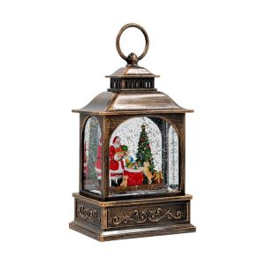 ДЕКОРАТИВЕН КОЛЕДЕН ФЕНЕР FL24077 С МУЗИКА И USB ЗЛАТИСТ 14X14X22СМ