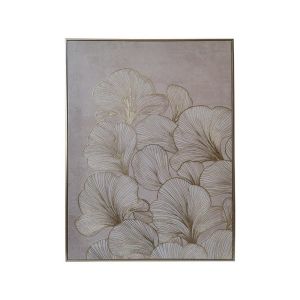 КАРТИНА ВЪРХУ ПЛАТНО С ПЛАСТМАСОВА РАМКА FL252455 ЗЛАТИСТО-БЯЛО-БЕЖОВО 50X3X70СМ