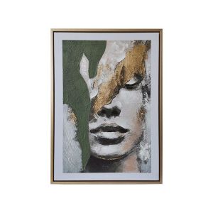 КАРТИНА ВЪРХУ ПЛАТНО С ПЛАСТМАСОВА РАМКА FL252827B БЕЖОВО-ЗЕЛЕНО-СИВО 50X4X70СМ