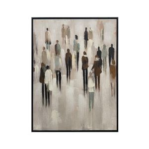 КАРТИНА НА ПЛАТНО ХОРА NO1 37530 БЕЖОВО-СИВО-БЯЛО 60X4X80СМ