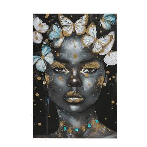 КАРТИНА ПЛАТНО С ЖЕНСКИ ФИГУРИ FL24071 ЧЕРНО-БЯЛО-ЗЛАТНО 60X3X90СМ