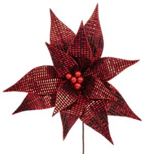 КЛОНЧЕ ОТ КОЛЕДНА ЗВЕЗДА В БОРДО С ОГЛЕДАЛЕН ЕФЕКТ, 30X35 СМ