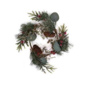 КОЛЕДЕН ВЕНЕЦ В ЗЕЛЕН ЦВЯТ 30СМ