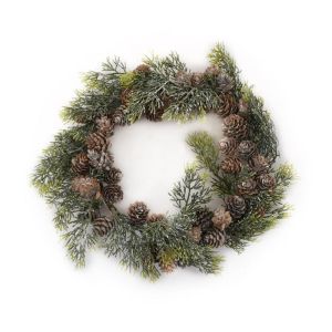 КОЛЕДЕН ВЕНЕЦ ЗЕЛЕНО-КАФЯВ 15СМ