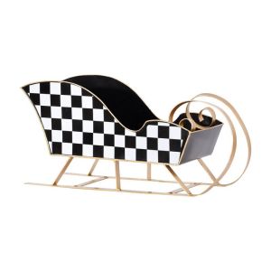 КОЛЕДЕН ДЕКОРАТИВЕН ЗАСЛОН FL036 ЗЛАТИСТО-ЧЕРНО-БЯЛ 53X15X20СМ