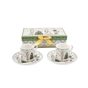 КОЛЕДЕН КОМПЛЕКТ ОТ 2 ЧАШИ В КУТИЯ FL015 ЛЕШНИКОТРОШАЧКА 6X6СМ