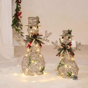 КОЛЕДЕН СВЕТЕЛ ДЕКОРАТИВЕН СНЕЖЕН ЧОВЕК БРОНЗ 45 СМ