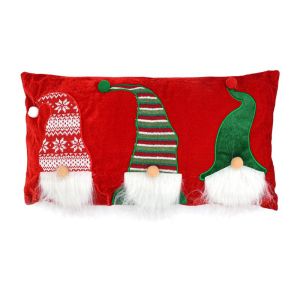 КОЛЕДНА ДЕКОРАТИВНА ВЪЗГЛАВНИЦА ДЯДО КОЛЕДА FL012 ЧЕРВЕНО-ЗЕЛЕНО-БЯЛО 30X60X5СМ