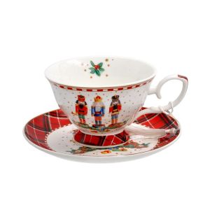 КОЛЕДНА КЕРАМИЧНА ЧАША С ЧИНИЙКА FL80018 БЯЛА 13X7СМ 200МЛ