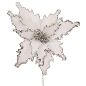 КОЛЕДНА КЛОНКА НА БЯЛА КОЛЕДНА ЗВЕЗДА, 35X45 СМ