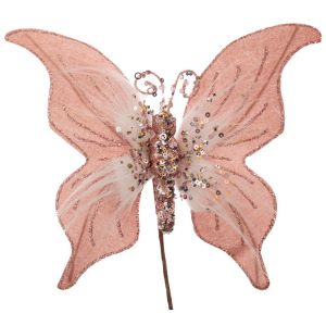 КОЛЕДНА ПЕПЕРУДА С РОЗОВО ПЕРО 30X22 СМ