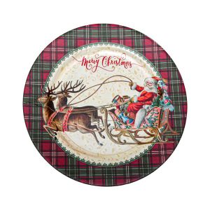 КОЛЕДНА ПЛАСТМАСОВА ЧИНИЯ FL14262 ЧЕРВЕНО-БЯЛО-КАФЯВО 33X2СМ