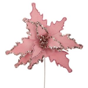 КОЛЕДНА РОЗОВА КЛОНКА КОЛЕДНА ЗВЕЗДА 35X45 СМ