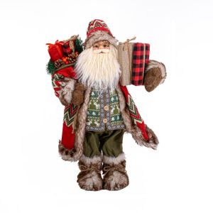 КОЛЕДНА ФИГУРА ДЯДО КОЛЕДА FL36046 ЧЕРВЕН ЦВЯТ 60СМ