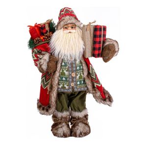 КОЛЕДНА ФИГУРА ДЯДО КОЛЕДА FL36046 ЧЕРВЕН ЦВЯТ 90СМ