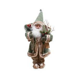 КОЛЕДНА ФИГУРА ДЯДО КОЛЕДА FL4005 ЗЕЛЕН ЦВЯТ 28X18X45СМ