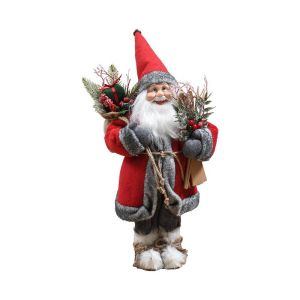 КОЛЕДНА ФИГУРА ДЯДО КОЛЕДА FL4009 ЧЕРВЕН ЦВЯТ 28X18X45СМ