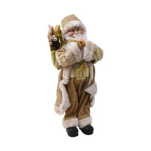 КОЛЕДНА ФИГУРА НА ДЯДО КОЛЕДА БЕЖОВ ЦВЯТ 60СМ
