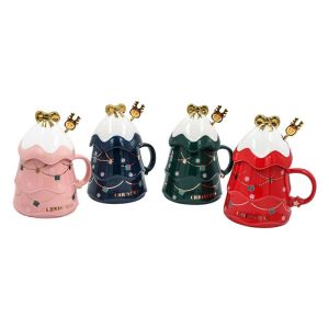 КОЛЕДНА ЧАША С ЛЪЖИЦА ВЪВ ФОРМАТА НА ДЪРВО 1/4 FL2125 8X9СМ