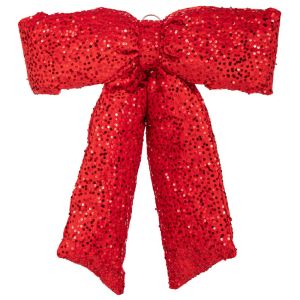 КОЛЕДНА ЧЕРВЕНА ПАНДЕЛКА С БЛЯСЪК 50X60 СМ