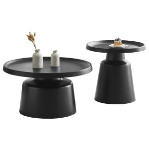 КОМПЛЕКТ 2 ХОЛНИ МАСИ RINKON2 HM18304.02 ИЗЦЯЛО МЕТАЛНИ В ЧЕРНО Φ50СМ И Φ70СМ