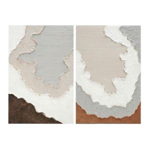 КОМПЛЕКТ ОТ 2 КАРТИНИ ВЪРХУ ПЛАТНО FL25541 БЕЖОВО-БЯЛО-КАФЯВО 60X3X90СМ